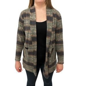 Bluivy Women's Multicolor Striped Open Front Cardigan Sweater Size‎ L